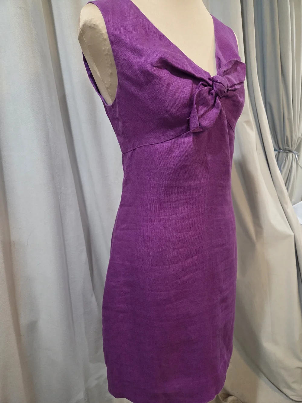 kate spade Sleeveless Violet Knot-Front Shift Dress